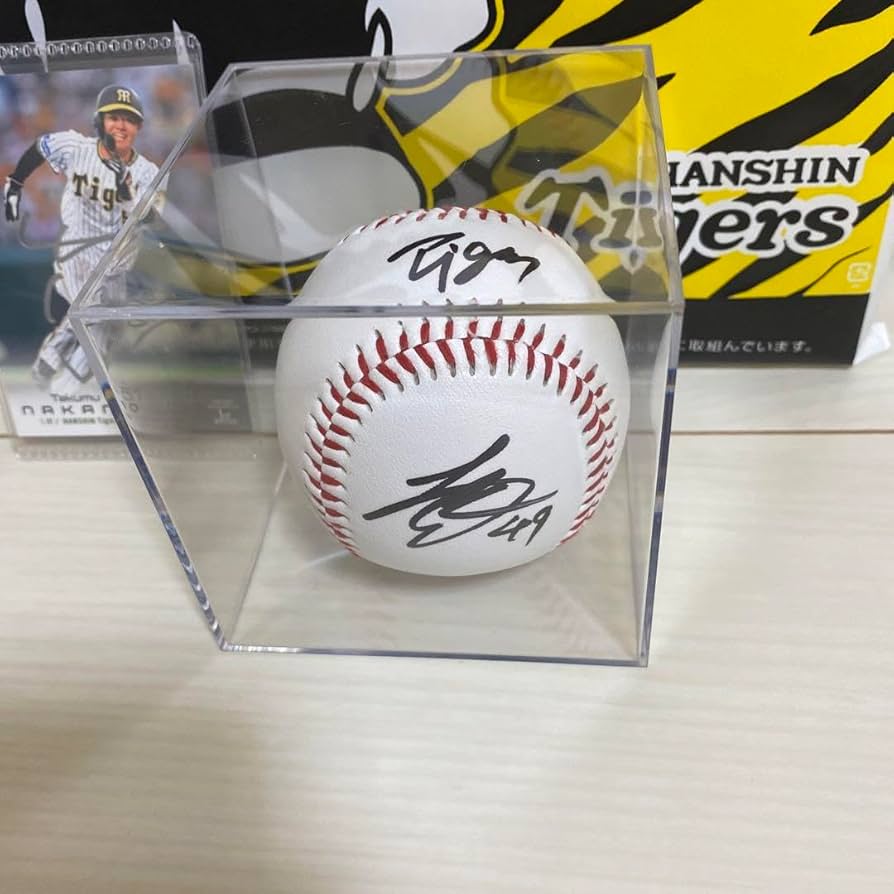 Amazon | 阪神タイガース大竹選手サインボール中野選手サインカード